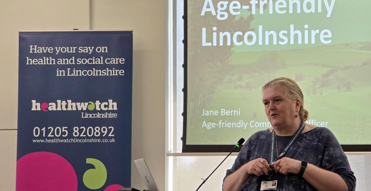 Jane Berni presents at a Healthwatch Lincolnshire event